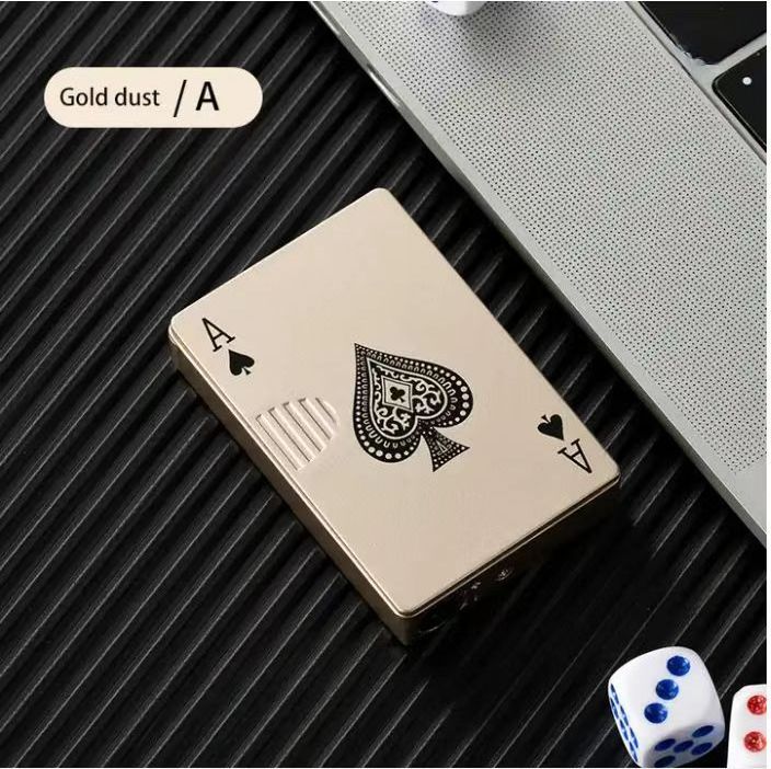 Jia Xin Creative Ace cards Lighter Green Jet Flame Torch Windproof Metal Encendedores For Cigarette Poker Playing Cards Lighter