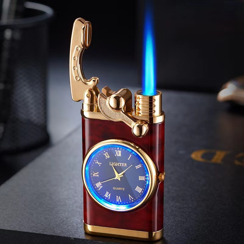 Jiaxin 2023 Newest Creative Multi-functional Gas Lighter Clock Lighter With Clock