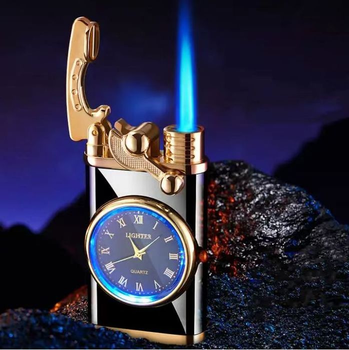 Jiaxin 2023 Newest Creative Multi-functional Gas Lighter Clock Lighter With Clock