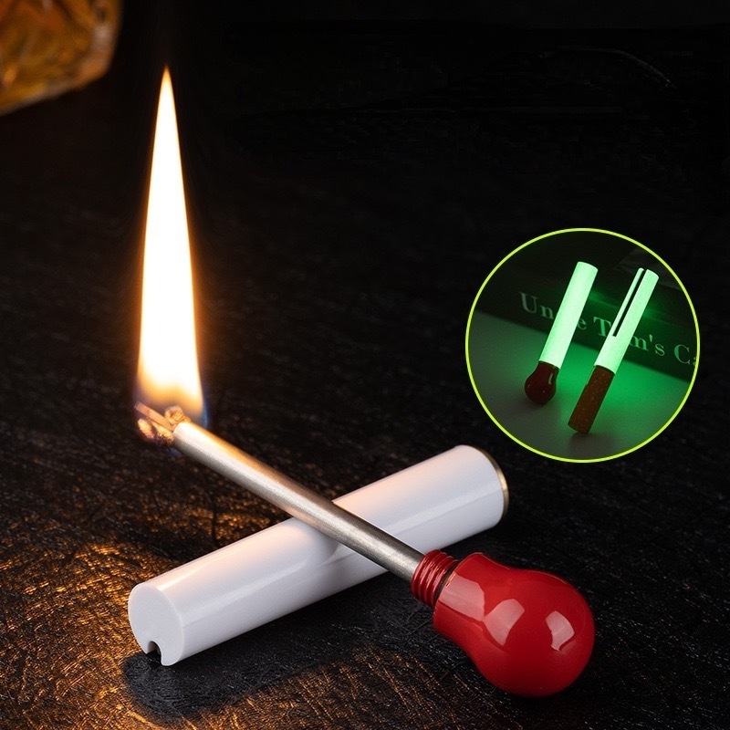 Wholesale Creative Mini Match Lighter Can be filled with Kerosene Open Flame Lighter Waterproof Metal Matches Cigarette Lighter