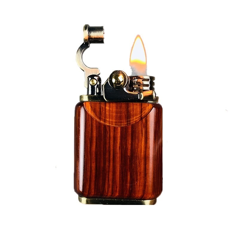 Sanj Kerosene lighter windproof rosewood retro wood personality creative cigarette lighter pure copper wood high quality lighter