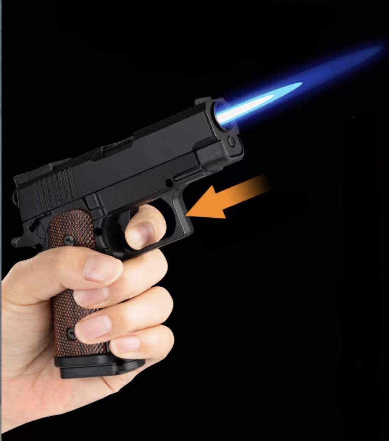 Refillable Lighter Jet Flame gun shaped cigarette lighter pistol lighter gun 9mm Gun Lighter for cigarette