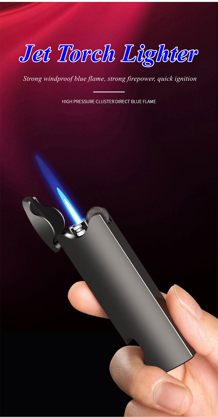 Butane Lighter Cigarette Wind Proof Cigar Torch Jet Lighter ,Torch Lighter with Bottle Opener