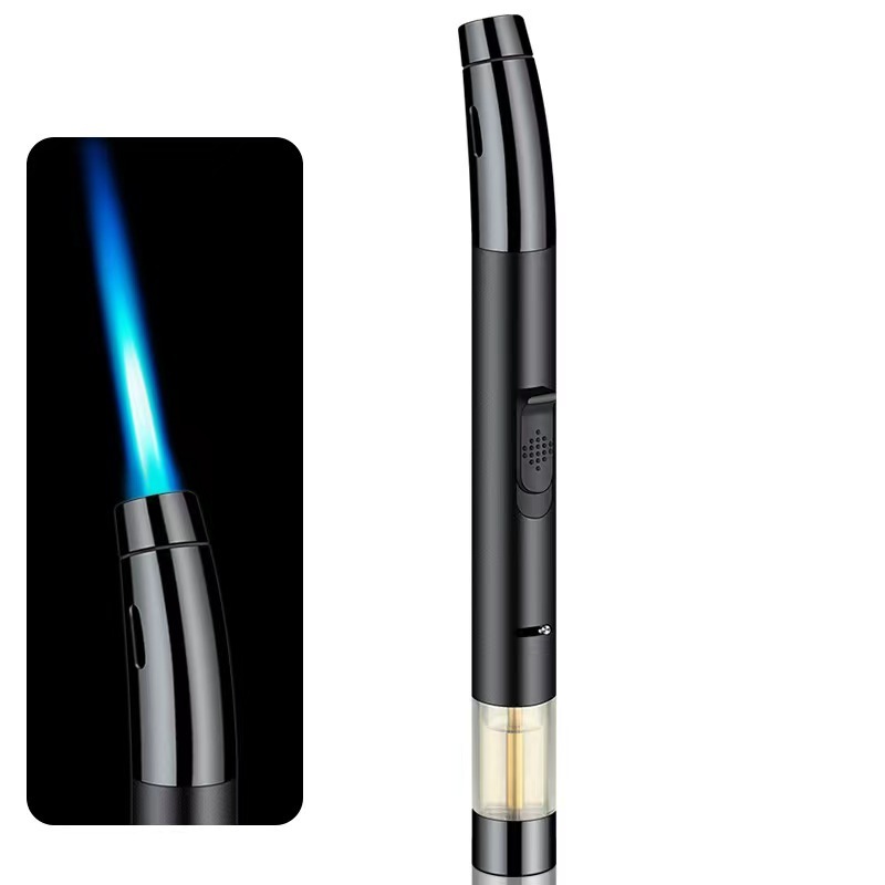 Custom Logo Jet Blue Flame Butane Gas Refillable Torch Lighter For Outdoor survival Kitchen Outdoor Grilling