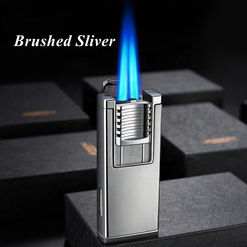 Jiaxin Hot Sell Double Jet Butane Custom Torch Lighter Wholesale 2 Jet Torch Lighter