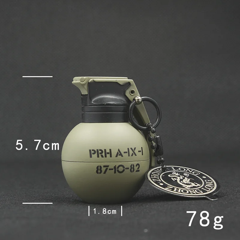 2024 Creativity key chain grenade model metal Butane gas refill lighter for cigarette