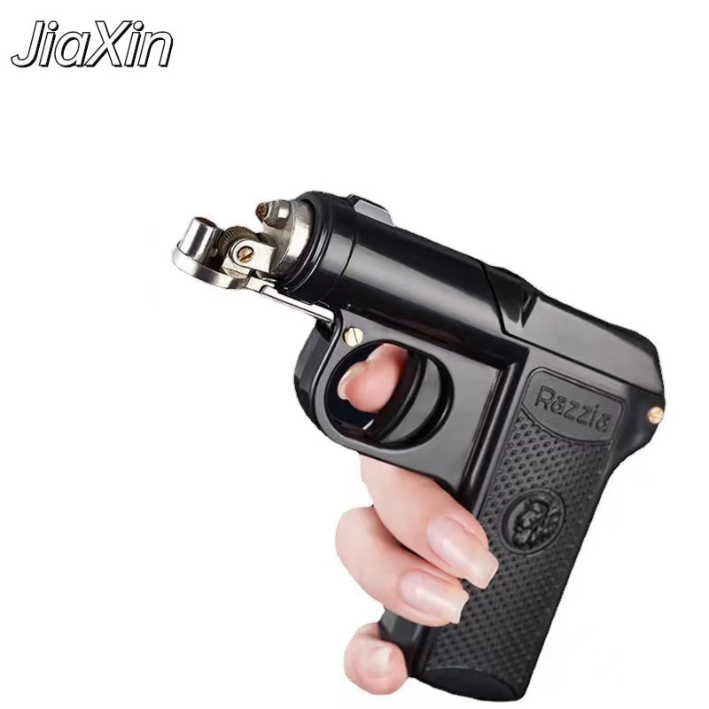 JiaXin Creative Gun-shaped Cigarette Box Igniter Kerosene oil Lighter Can Hold 6 PCS Of Ordinary Cigarettes Gadgets For Men