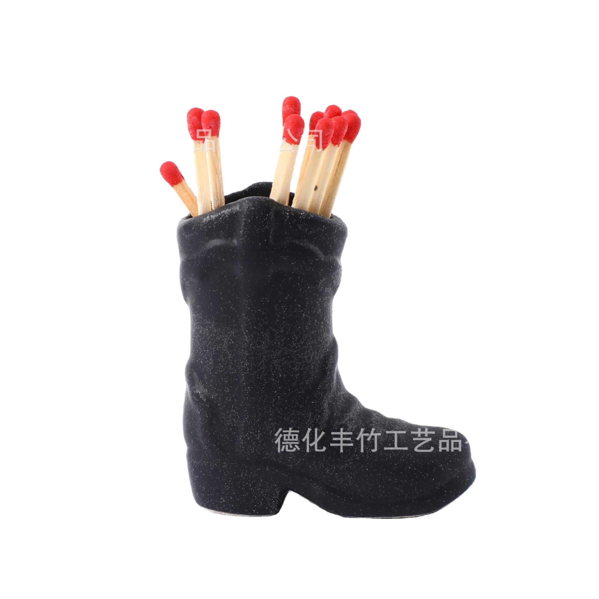 2023 hot selling Ceramic Cowboy Boot Match Striker Holder