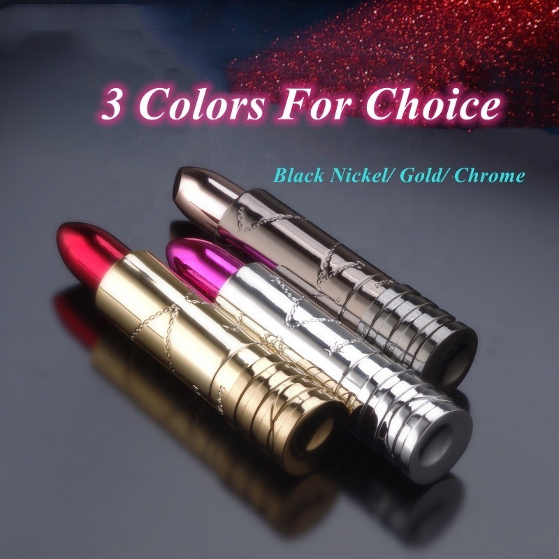 Creative Wholesale Lipstick Lighter,Ladies Smoking Electric Refillable Butane Gas Flame Cigarette Lighters