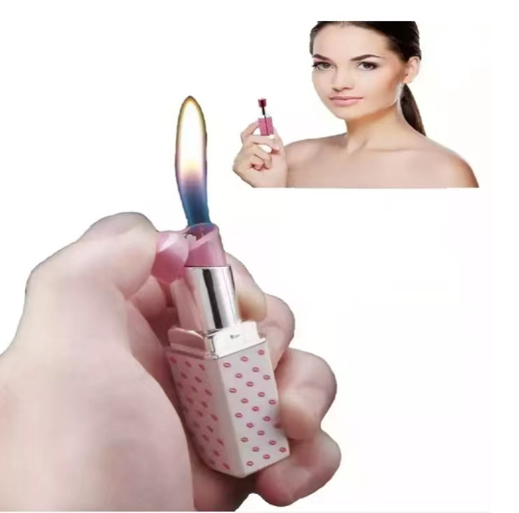 New style 20223 Creative Portable Gas Lighters for Women Refillable Lipstick Lighter Ladies Lighter