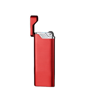 Butane Turbo feuerzeug Cigarettes slim lighter Red Ultra thin Gas Lighter Metal Lighters Smoking Accessories Gadgets For Men