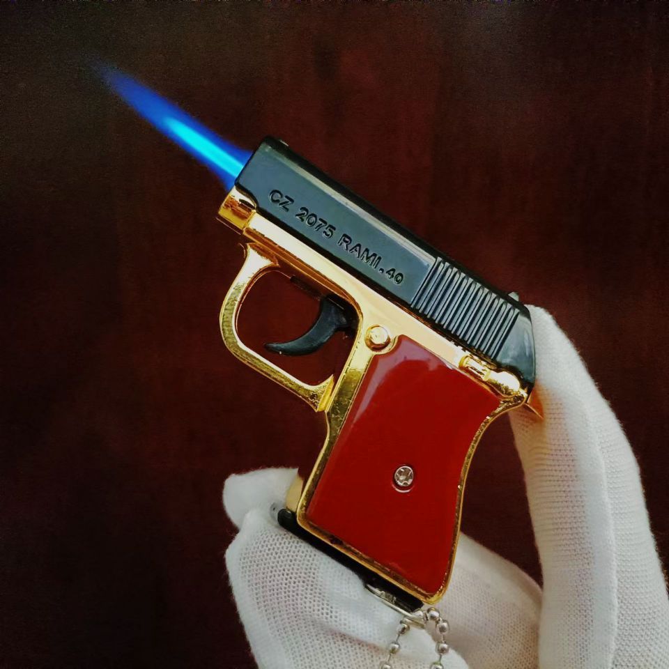 2023 creative flint lighter keychain jet torch lighters gun lighter pistol