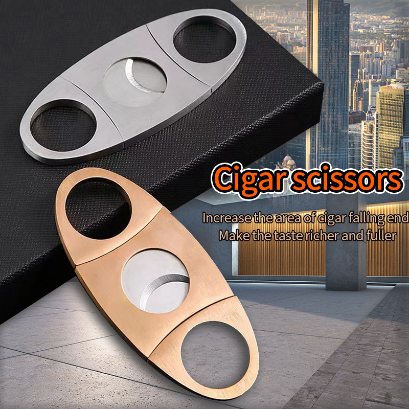 Personalized v cigar cutter logo cigar cutter gold metallic cigar cutter