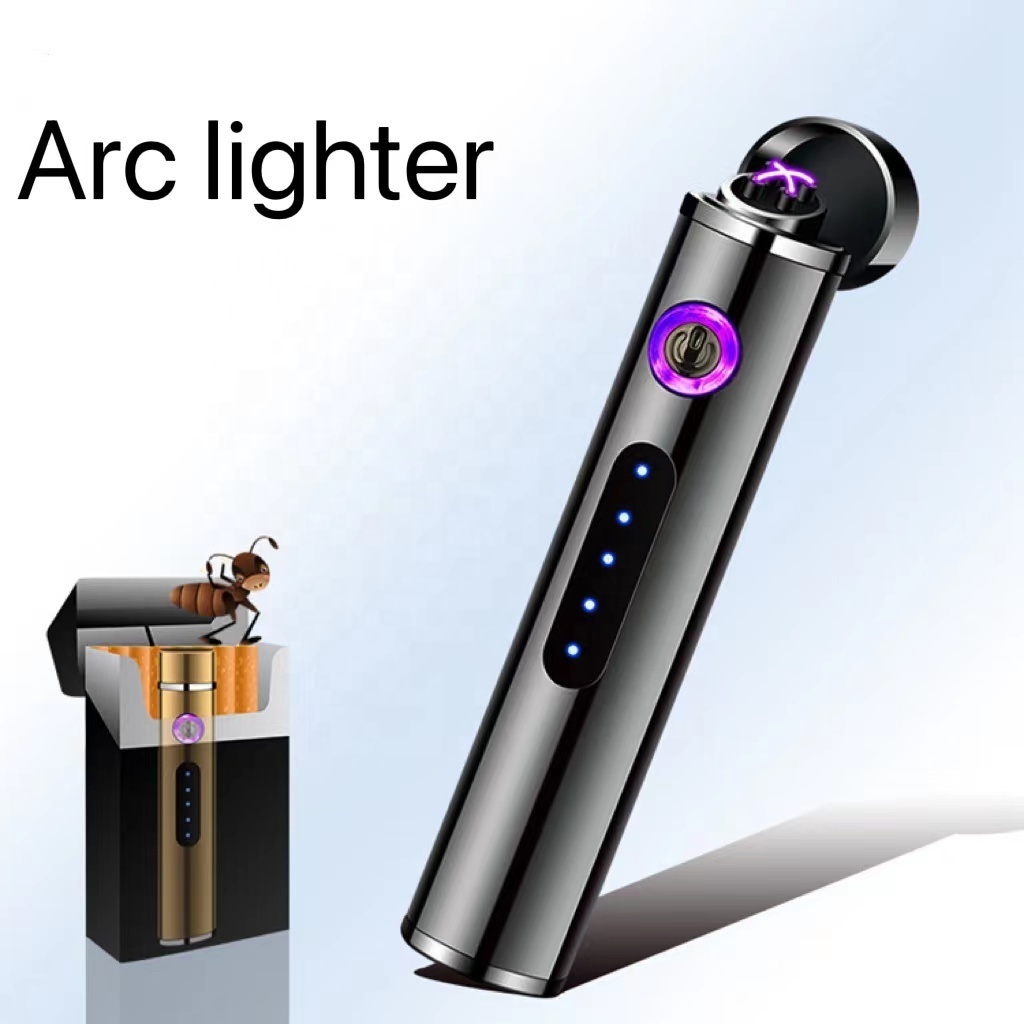 Portable Rechargeable Plasma USB Lighter Electronic Lighter Dual Arc Lighter with print logo