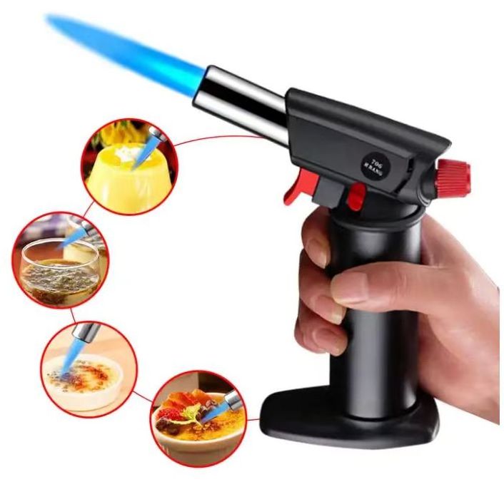 Hot selling butane torch lighter Safety Lock & Adjustable jet flame gas blow torch lighter for BBQ kitchen