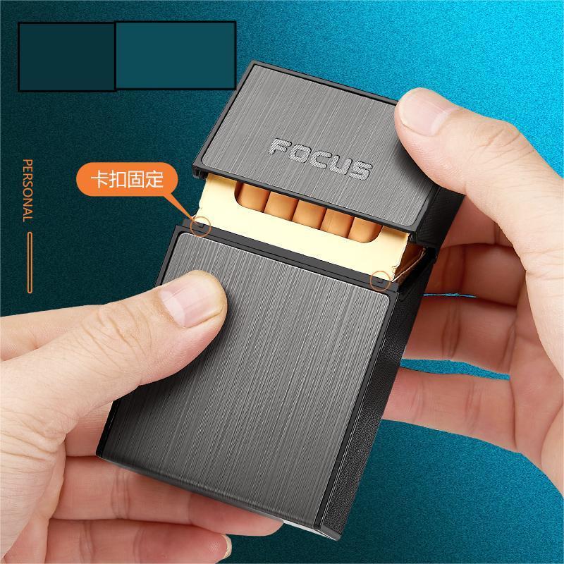 wholesale cigarette case tin box with lighter 20pcs top loading metal cigarette case with USB lighter