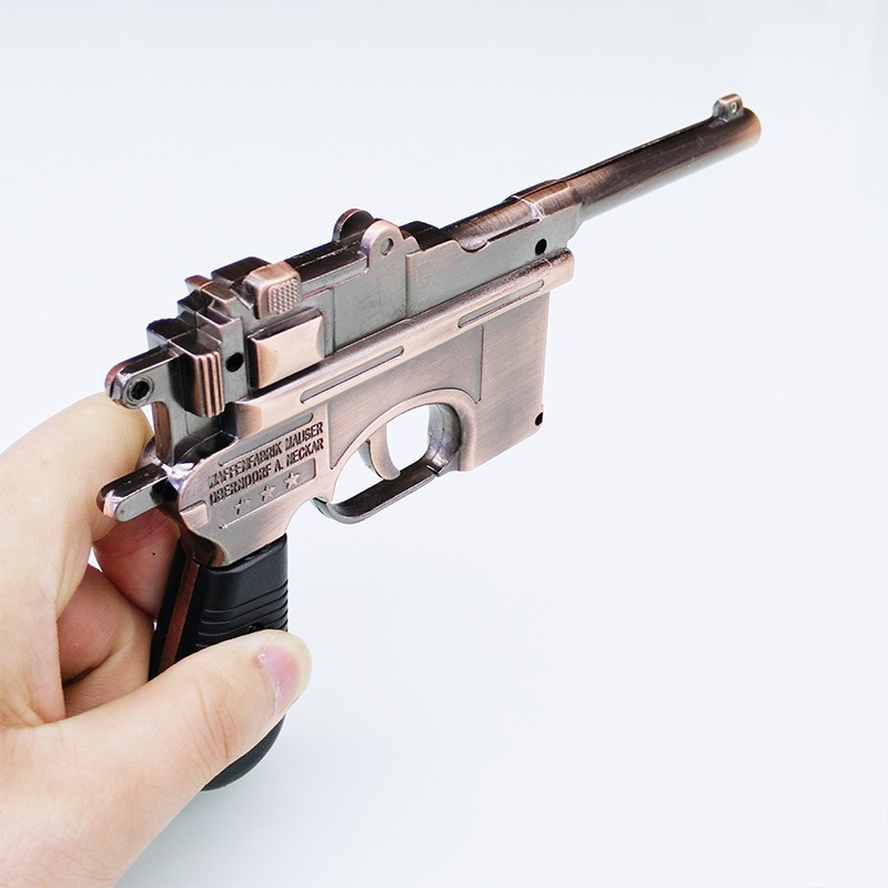 2023 Antique brass Windproof Lighter model ppk Pistol Gun Shaped Refillable jet torch lighters gun lighter pistol