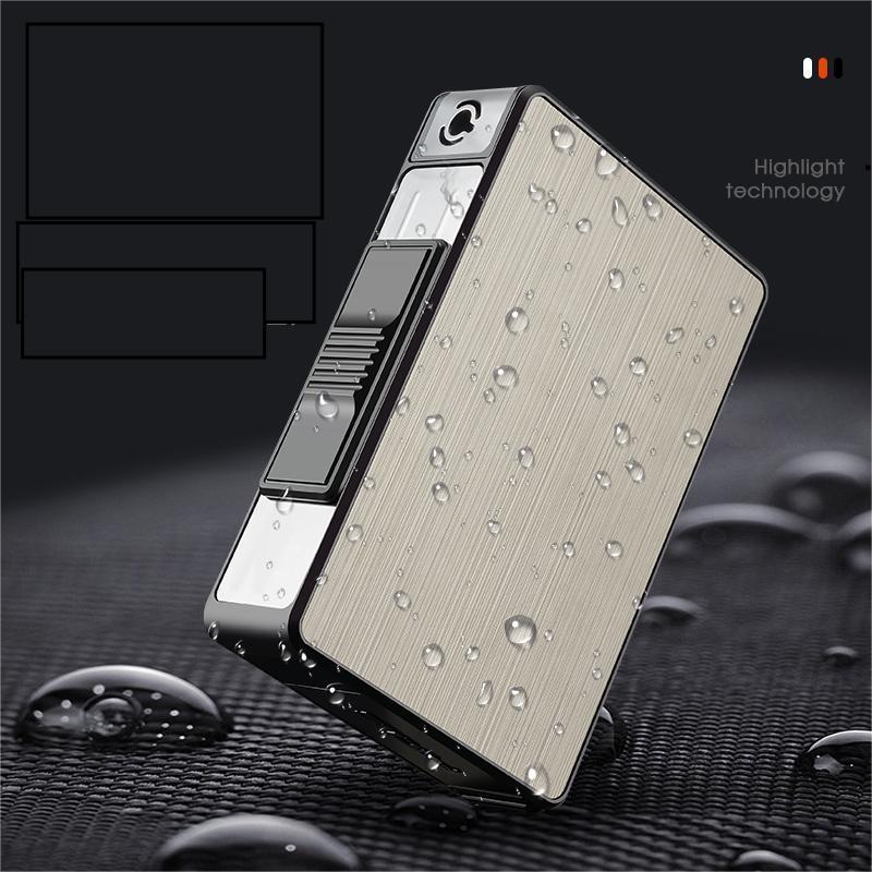 Customized Handmade Metal Aluminum Cigarette Case with USB Lighter and gas lighter cigar box