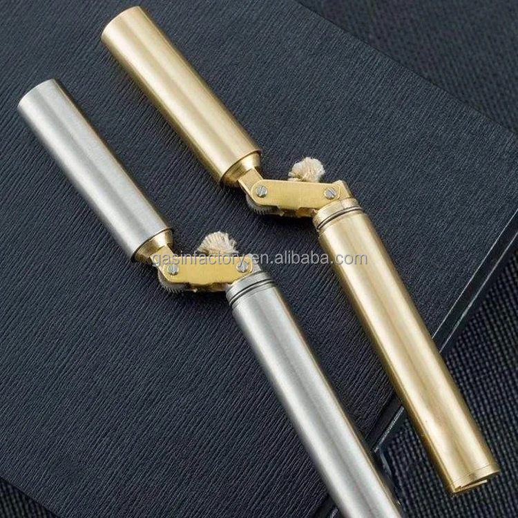 JX Vintage kerosene lighter Old pure copper creative fine pan Dragon stick Nunchucks Mini pocket lighter for men Caka lighter