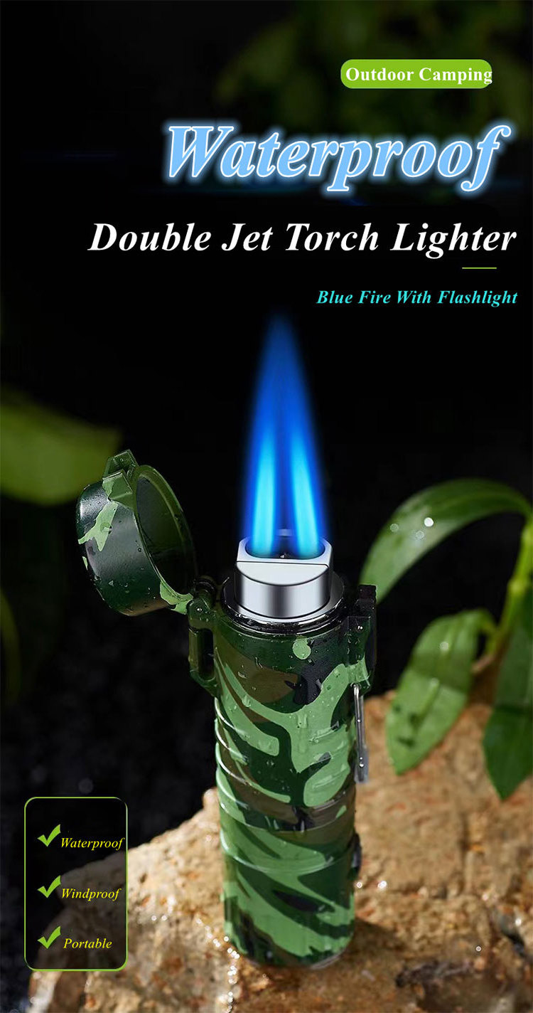 plasma lighter waterproof flashlight with lighter windproof green flame lighter