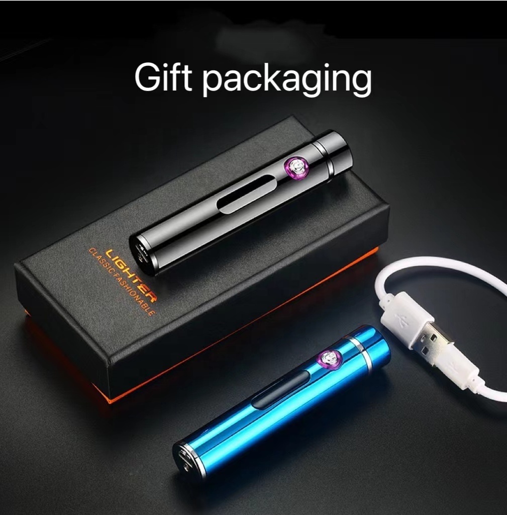 Portable Rechargeable Plasma USB Lighter Electronic Lighter Dual Arc Lighter with print logo