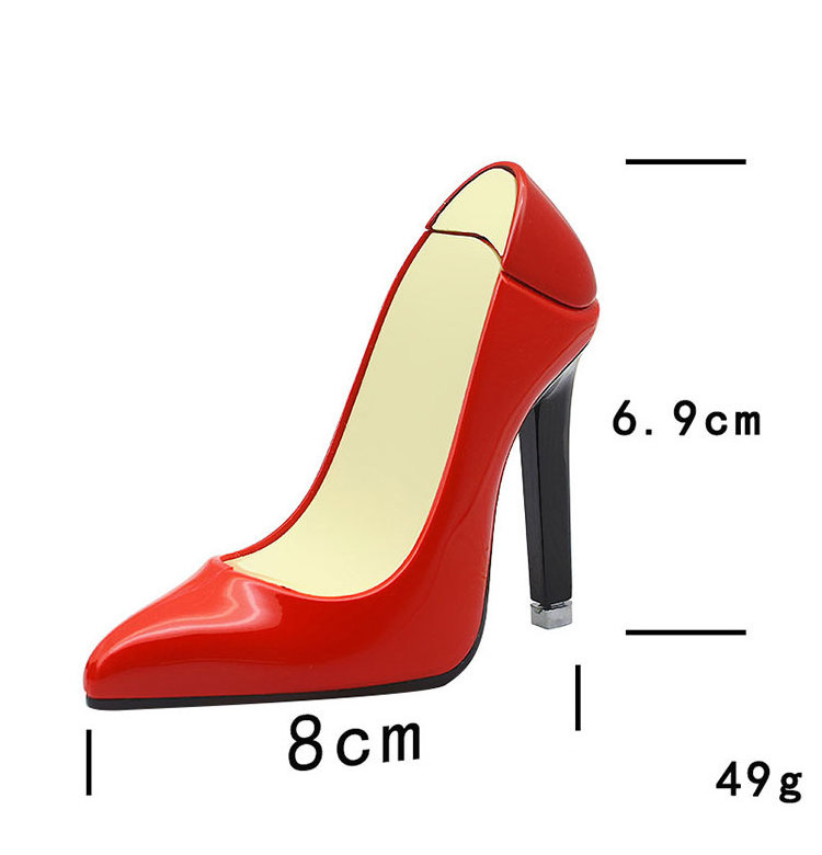 Hot Selling Personality Creative Fashion Classic Wholesale Refillable Ladies High-heeled Shoes Gas Cigarette Flame Table Lighter