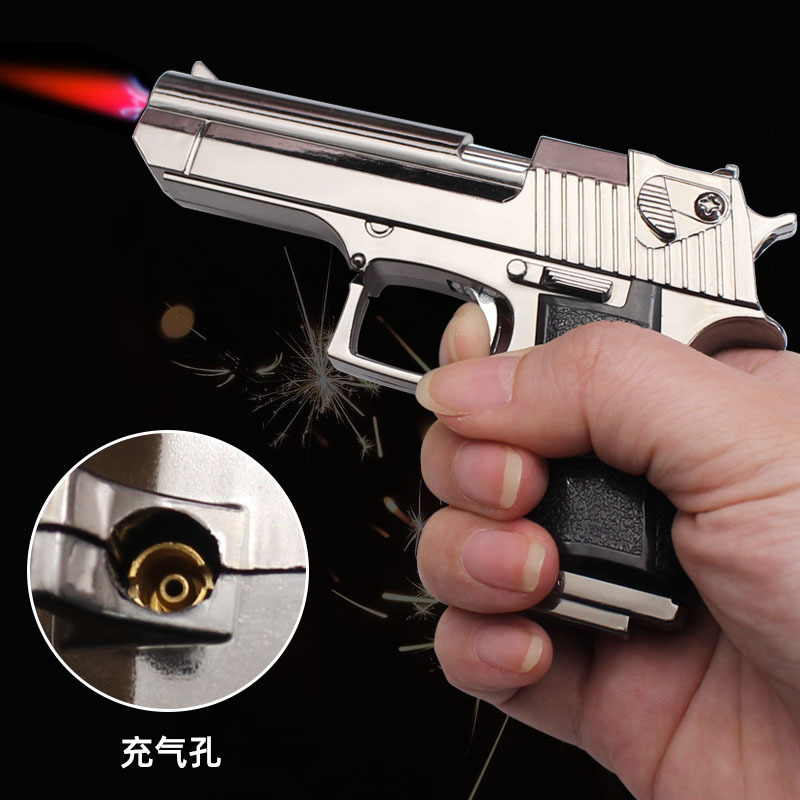 2023 Large Metal Desert Eagle Beretta Gun Pistol Lighter Gun Shaped Butane Torch Lighters Toy Models