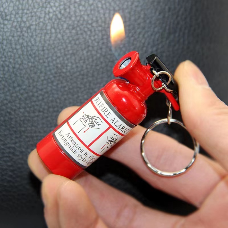 2023 Creative boutique metal keychain lighter Personalized Cigar new peculiar fire extinguisher lighter wholesale