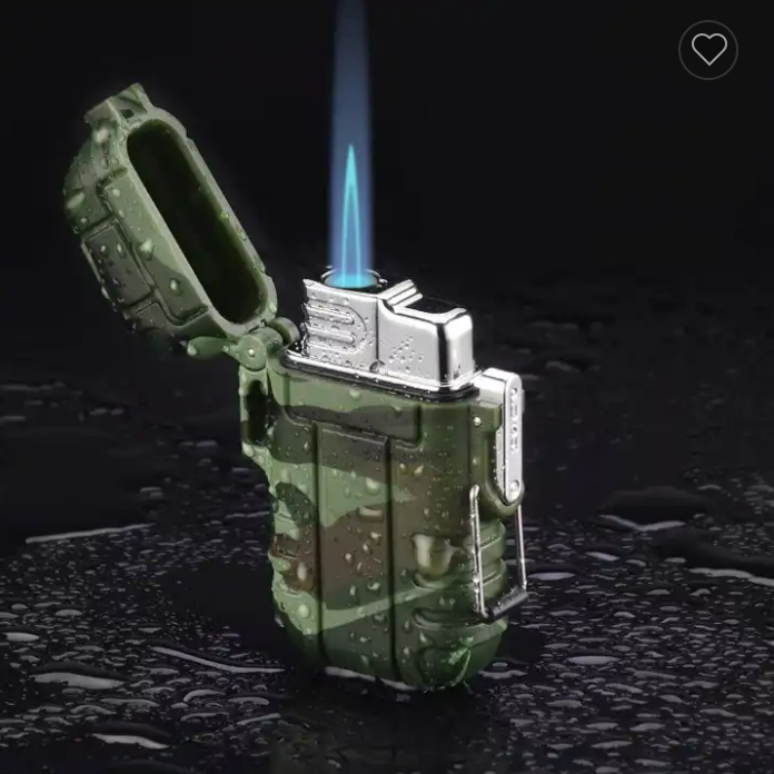 JIA XIN Waterproof Jet Butane Gas Lighter Portable Outdoor Turbo Cigar Cigarette Lighter Survival Tool Windproof Camping