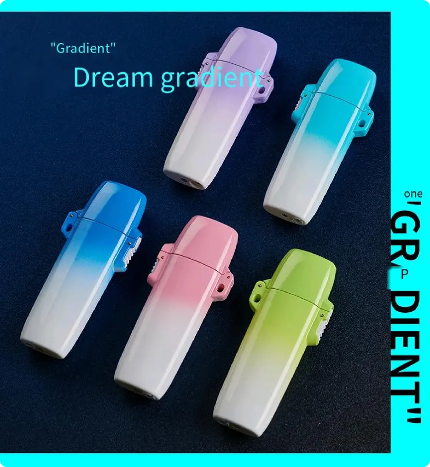 New Cigar Torch Lighter Outdoor plastic gas lighter Windproof Green Flame Jet Flame lighter refill gas