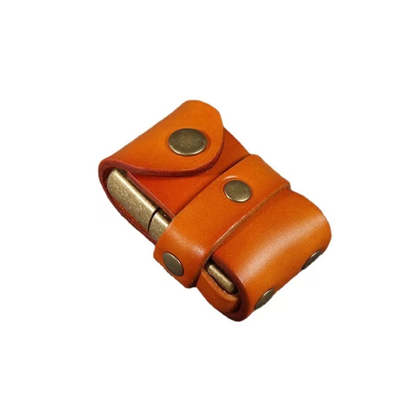 Luxury Cross Mini Belt Bag Men waist bag Genuine Leather blank Lighter Case Leather Lighter Case