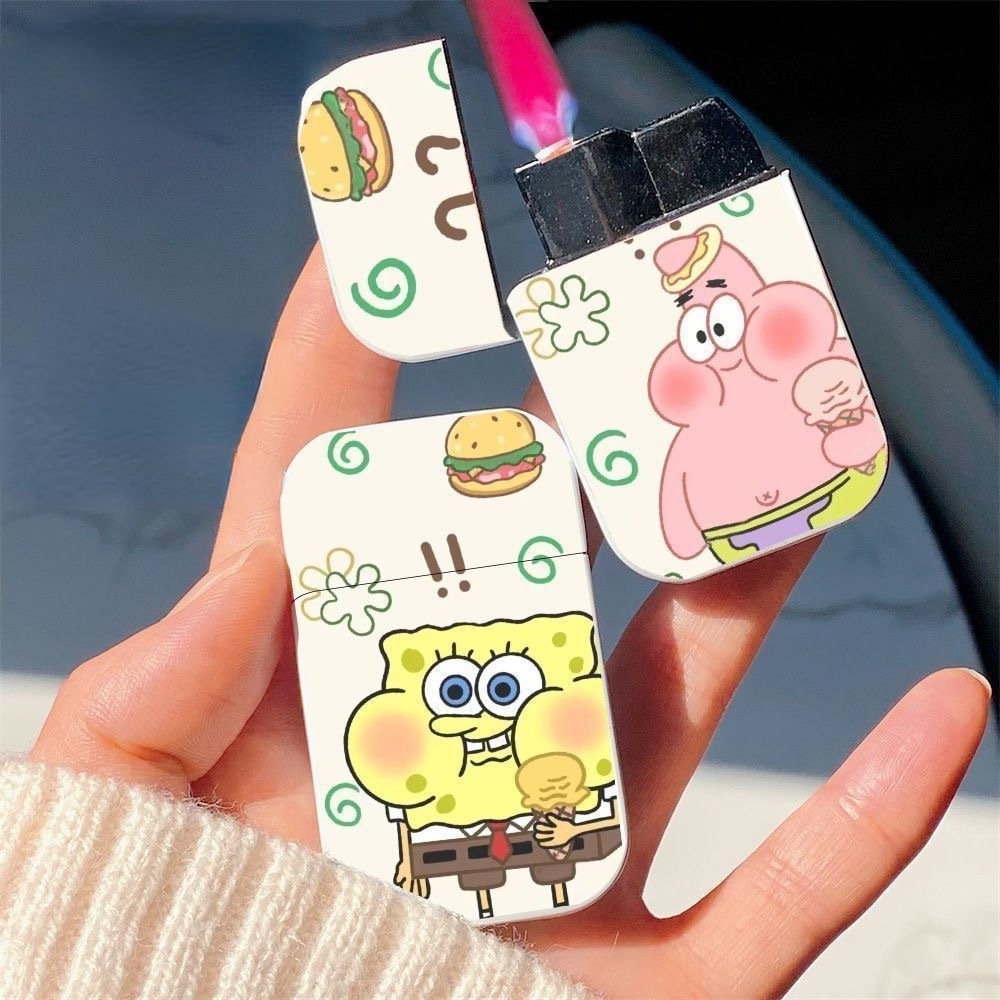 Wholesale Custom Logo kawaii  Lighter Cartoon Lighter Windproof Pink  Flame Cute Lighter for Girls Gift