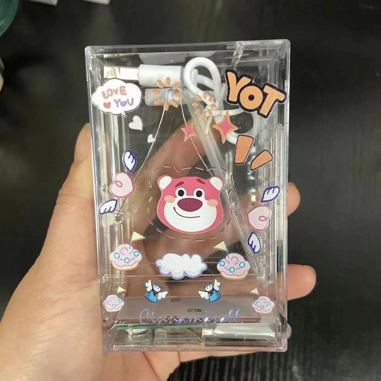 Tiktok the same puppy transparent cigarette Protective Box Sanrio rechargeable lighter Plastic Acrylic Cigarette Case