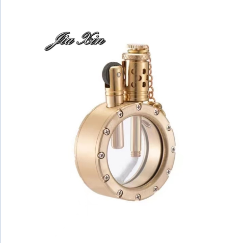 JX Transparent oil tank high-grade brass special-shaped kerosene lighter collection type manual lighter