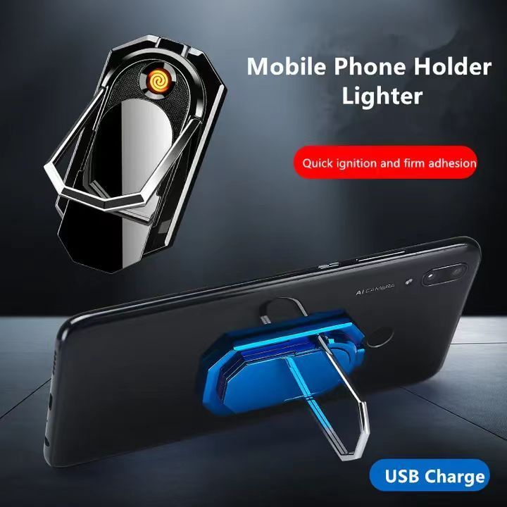 JiaXin Ring Mobile Phone Holder USB Charging Lighter Creative Electronic USB Coil Lighter cigarette lighter phone holder