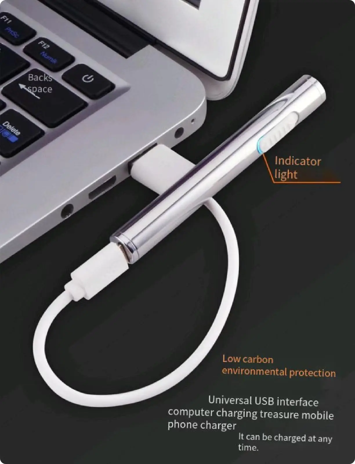 Mini Portable  Metal cigarette lighter USB charging lighter electric wire windproof Cigarette lighter