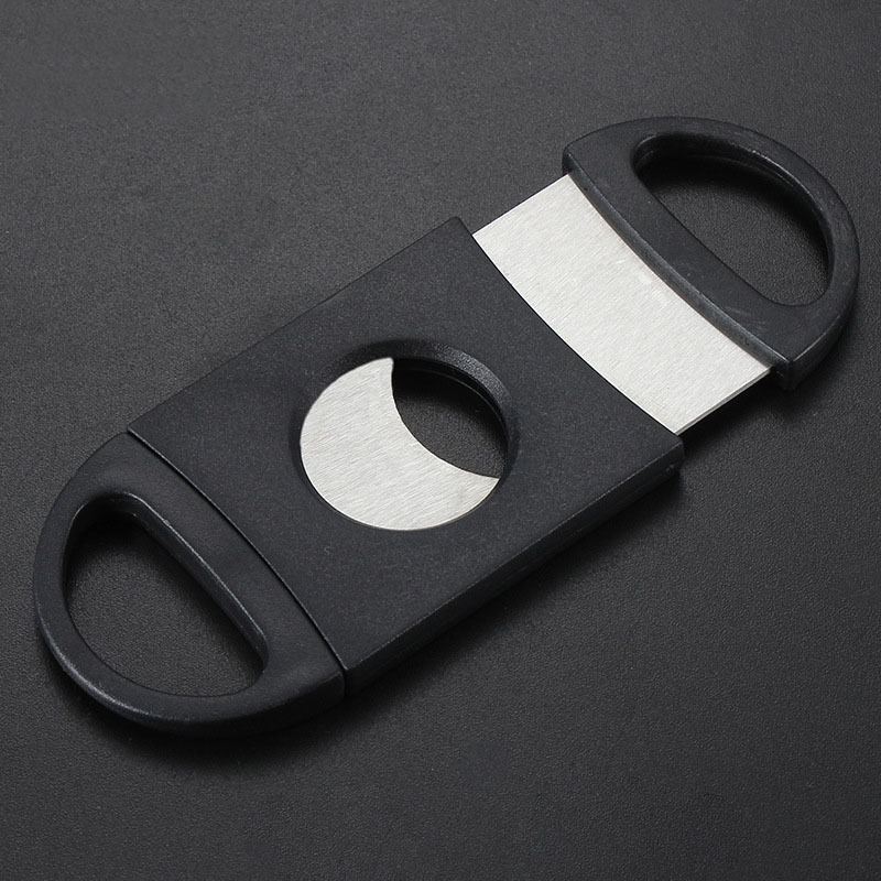 Factory wholesale Cigar accessory mini black plastic Stainless steel cigar clippers cutters