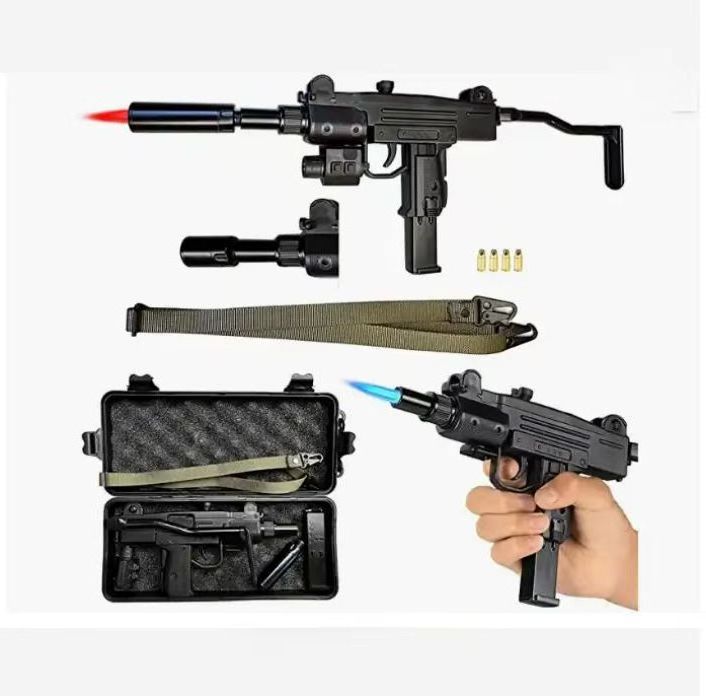 Cool Torch Lighter Gun Shape Windproof Adjustable Jet Flame Lighter Candle Grill BBQ Kitchen for gift