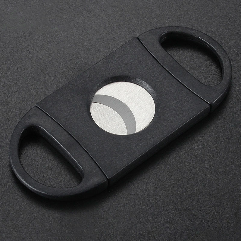 Factory wholesale Cigar accessory mini black plastic Stainless steel cigar clippers cutters