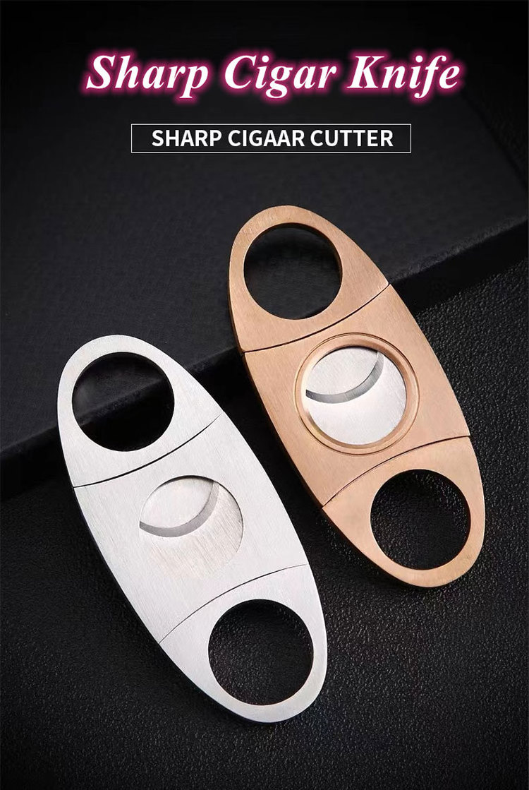 Personalized v cigar cutter logo cigar cutter gold metallic cigar cutter