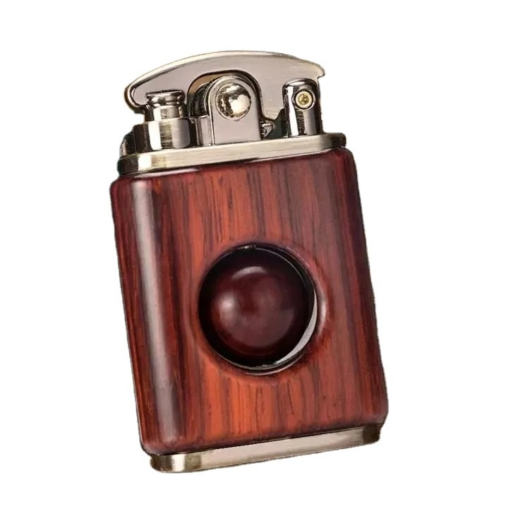 high quality Sanj Kerosene lighter windproof rosewood retro wood personality creative cigarette lighter pure copper wood lighter