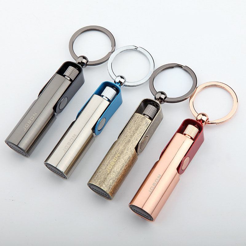 Portable Smoking Accessories Metal Kerosene Cigarette Oil Matchstick Flint Lighter With Keychain