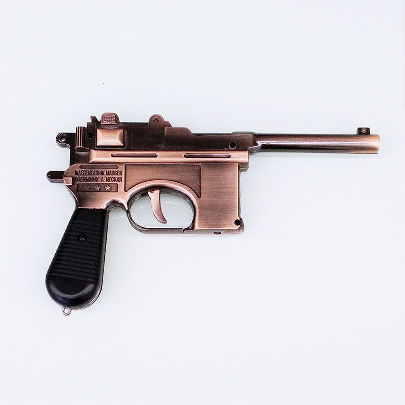 2023 Antique brass Windproof Lighter model ppk Pistol Gun Shaped Refillable jet torch lighters gun lighter pistol