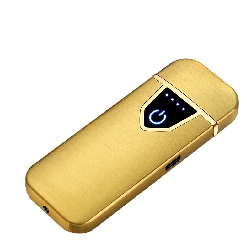 Personalized Windproof Metal USB Rechargeable power display ultra Thin sensing Electronic Cigarette Lighter