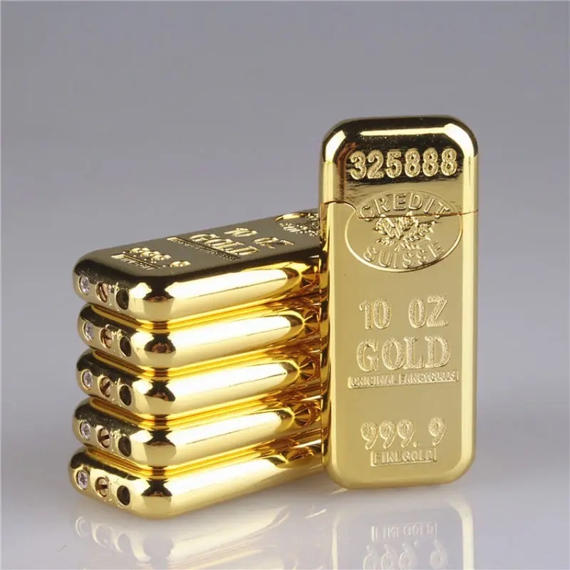 Cigarette Accessories Fashion new Gold bar shape Butane gas lighters