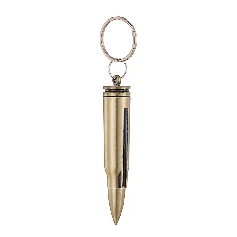 Metal keychain eternal match of bullet shaped lighter bullet torch lighter gas lighter cigarette