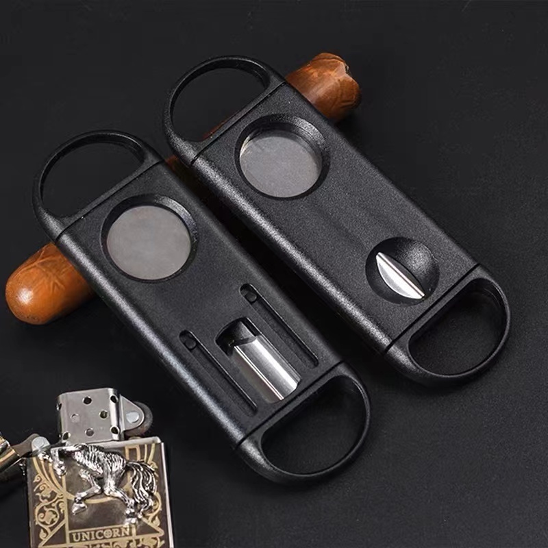 2022 Hot Sale Cigar V Mouth Cut Double Open Cut Cigar V Dual-purpose Knife Portable Cuban Cigar Knife for Travel