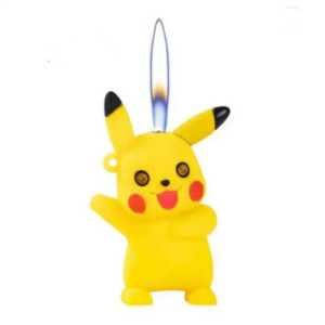 2023  Cartoon Doll jet flame Butane Gas Lighter Yellow Cigarette Lighter 3D Pikachu Lighter