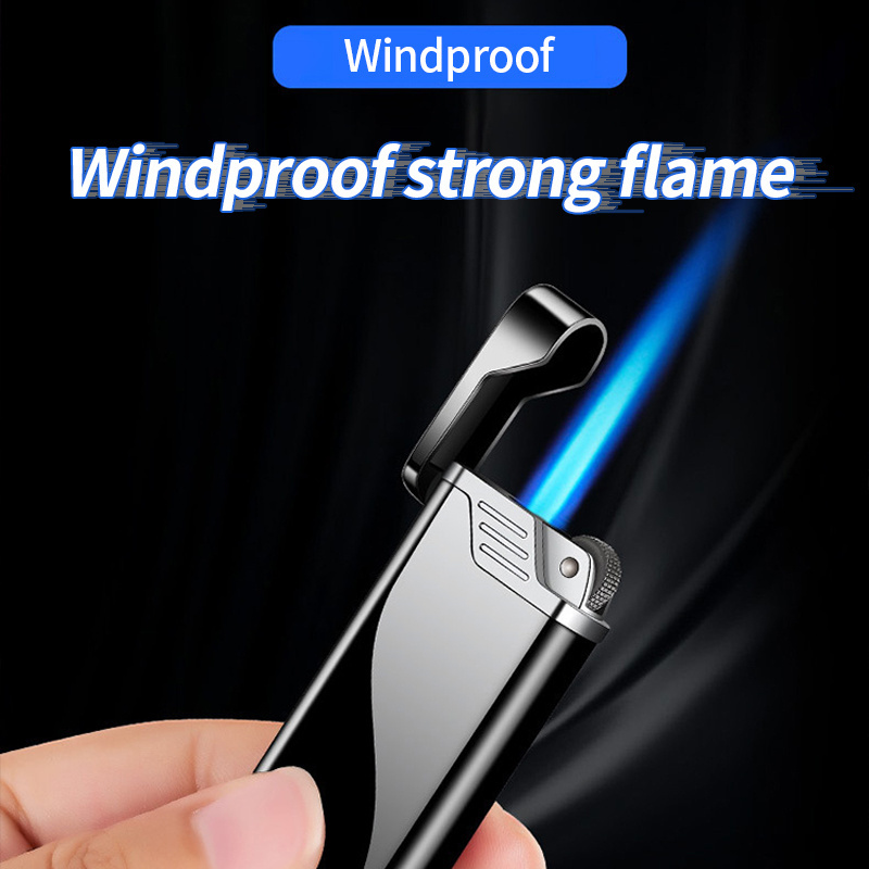 Wholesale Cheap Flint Lighter silver Creative Ultra thin slim lighter Gas as gift for smoking Refillable Cigarette lighters