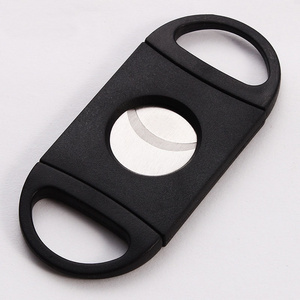 Factory wholesale Cigar accessory mini black plastic Stainless steel cigar clippers cutters